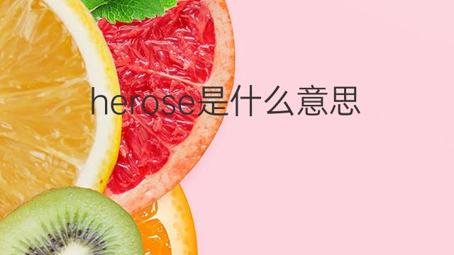 herose是什么意思 herose的中文翻译、读音、例句