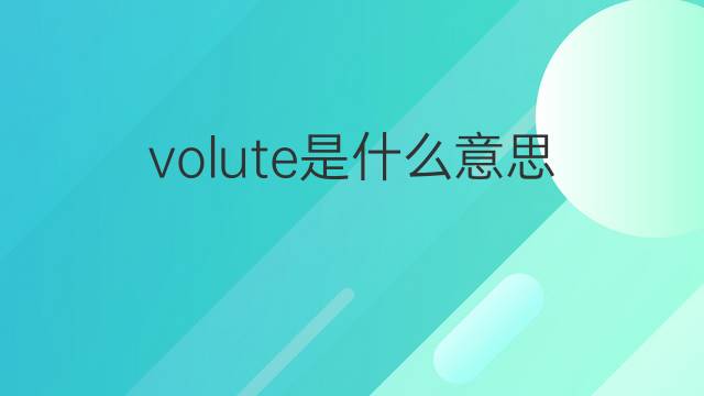 volute是什么意思 volute的中文翻译、读音、例句
