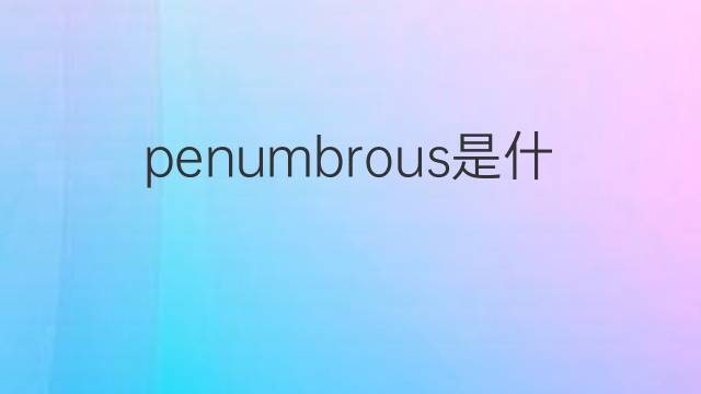 penumbrous是什么意思 penumbrous的中文翻译、读音、例句