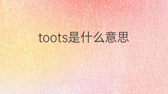 toots是什么意思 toots的中文翻译、读音、例句
