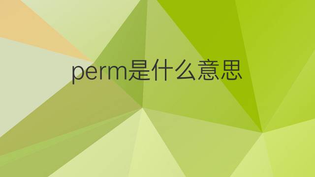 perm是什么意思 perm的中文翻译、读音、例句