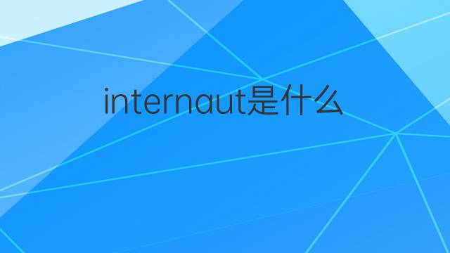 internaut是什么意思 internaut的中文翻译、读音、例句