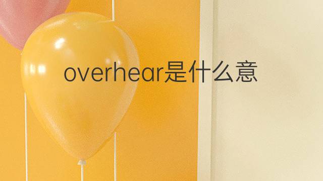 overhear是什么意思 overhear的中文翻译、读音、例句