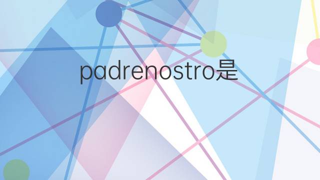 padrenostro是什么意思 padrenostro的中文翻译、读音、例句