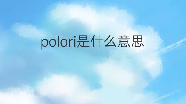 polari是什么意思 polari的中文翻译、读音、例句