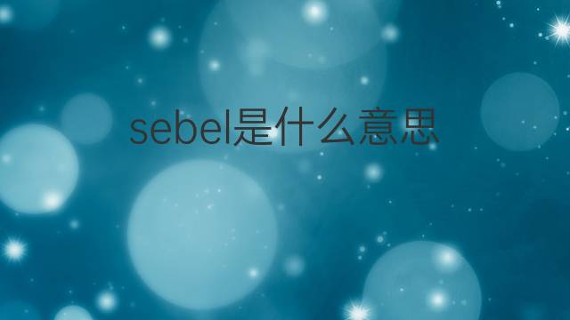 sebel是什么意思 sebel的中文翻译、读音、例句