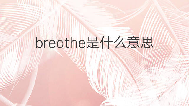 breathe是什么意思 breathe的中文翻译、读音、例句