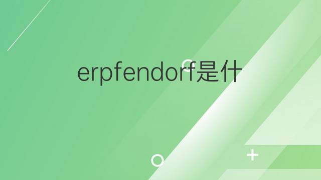 erpfendorf是什么意思 erpfendorf的中文翻译、读音、例句