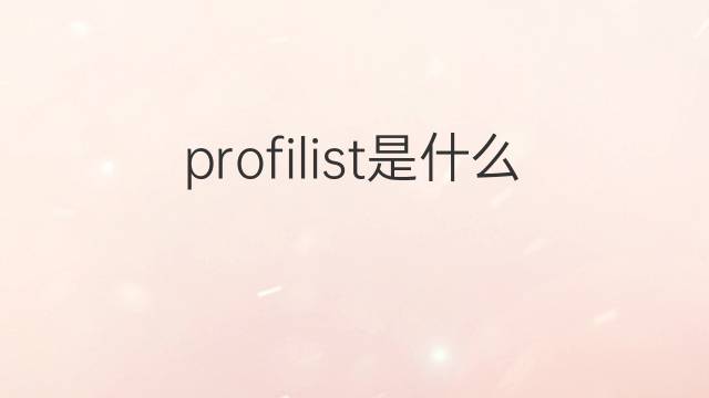 profilist是什么意思 profilist的中文翻译、读音、例句