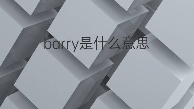 barry是什么意思 barry的中文翻译、读音、例句