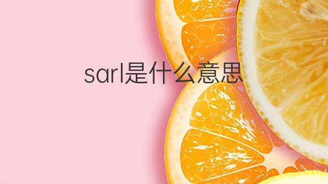 sarl是什么意思 sarl的中文翻译、读音、例句