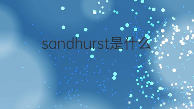 sandhurst是什么意思 sandhurst的中文翻译、读音、例句
