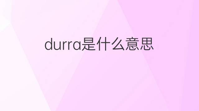 durra是什么意思 英文名durra的翻译、发音、来源