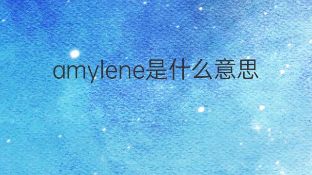 amylene是什么意思 amylene的中文翻译、读音、例句