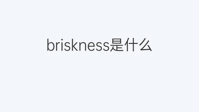 briskness是什么意思 briskness的中文翻译、读音、例句