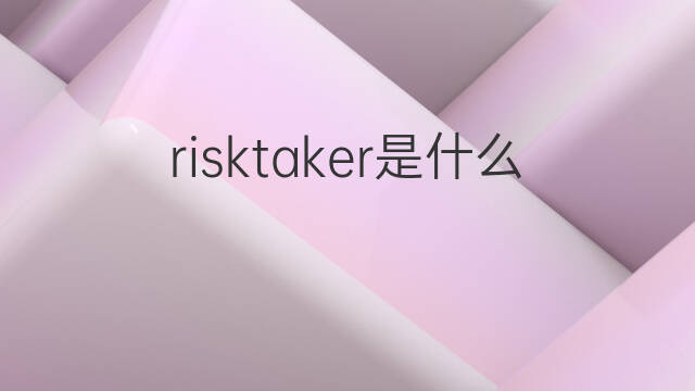 risktaker是什么意思 risktaker的中文翻译、读音、例句