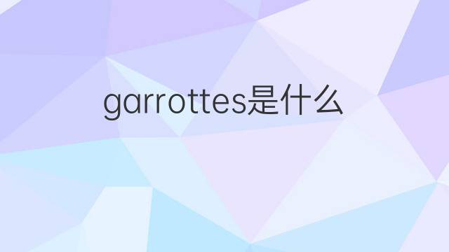 garrottes是什么意思 garrottes的中文翻译、读音、例句