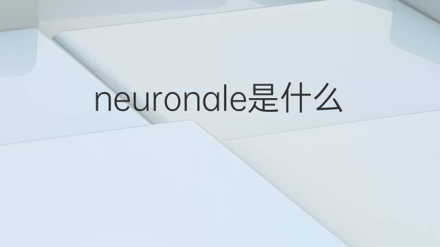 neuronale是什么意思 neuronale的中文翻译、读音、例句