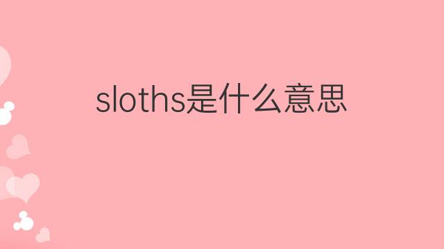 sloths是什么意思 sloths的中文翻译、读音、例句