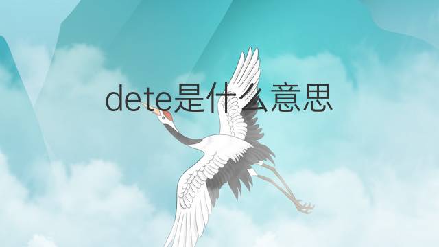 dete是什么意思 dete的中文翻译、读音、例句