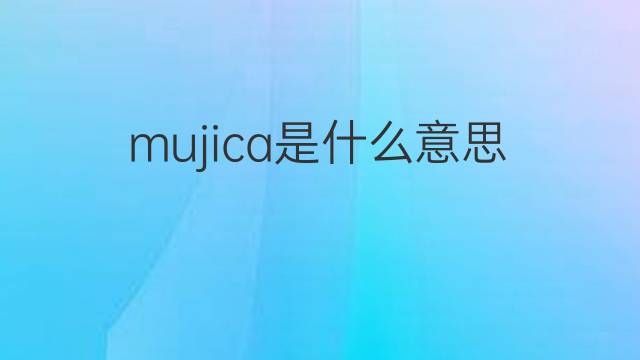 mujica是什么意思 mujica的中文翻译、读音、例句