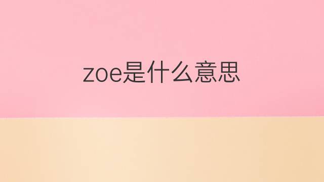 zoe是什么意思 zoe的中文翻译、读音、例句