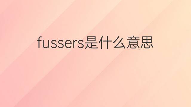 fussers是什么意思 fussers的中文翻译、读音、例句