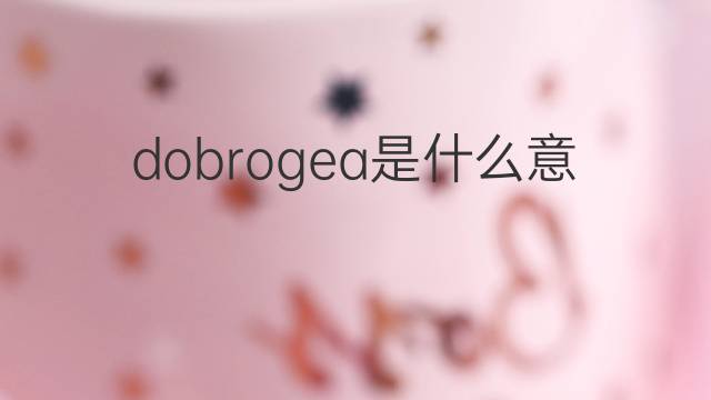 dobrogea是什么意思 dobrogea的中文翻译、读音、例句