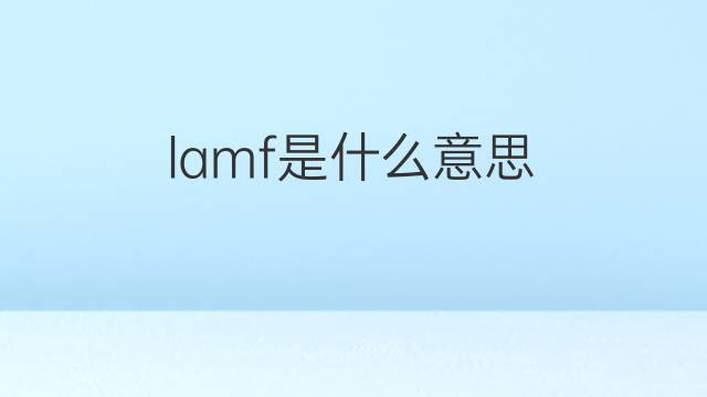 lamf是什么意思 lamf的中文翻译、读音、例句
