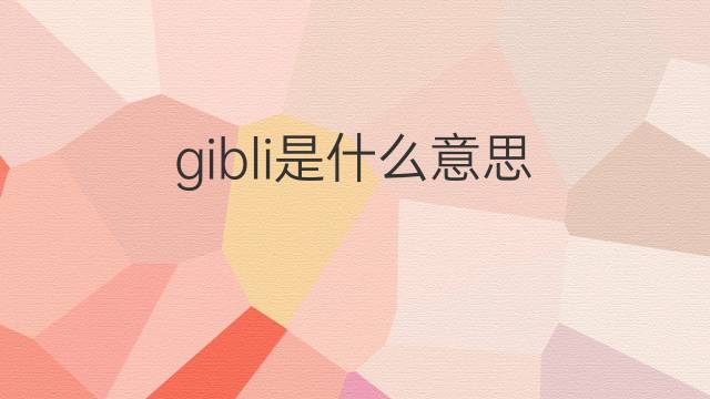 gibli是什么意思 gibli的中文翻译、读音、例句