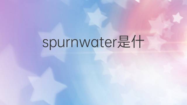 spurnwater是什么意思 spurnwater的中文翻译、读音、例句