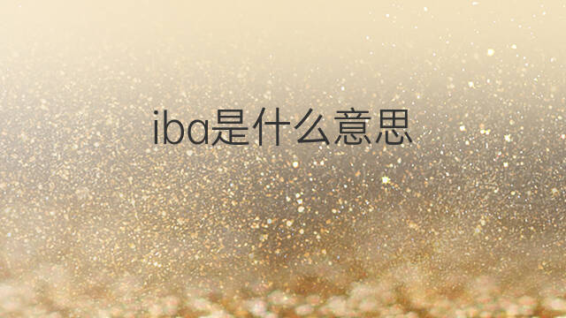 iba是什么意思 iba的中文翻译、读音、例句