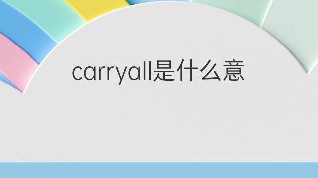 carryall是什么意思 carryall的中文翻译、读音、例句