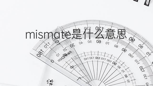 mismate是什么意思 mismate的中文翻译、读音、例句
