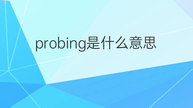 probing是什么意思 probing的中文翻译、读音、例句