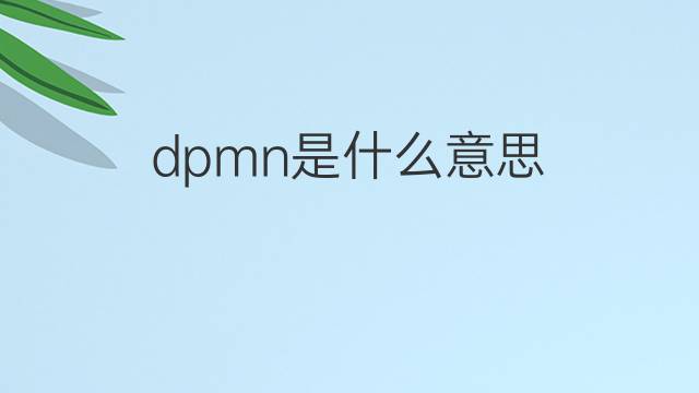 dpmn是什么意思 dpmn的中文翻译、读音、例句