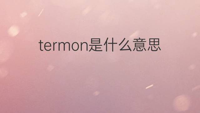 termon是什么意思 termon的中文翻译、读音、例句