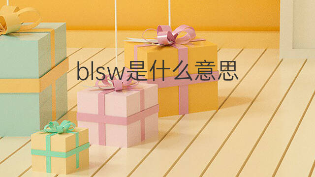 blsw是什么意思 blsw的中文翻译、读音、例句