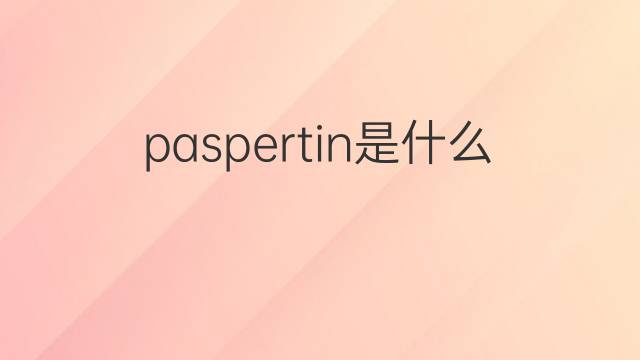 paspertin是什么意思 paspertin的中文翻译、读音、例句