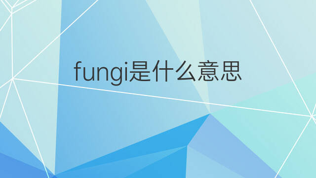 fungi是什么意思 fungi的中文翻译、读音、例句