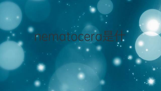 nematocera是什么意思 nematocera的中文翻译、读音、例句