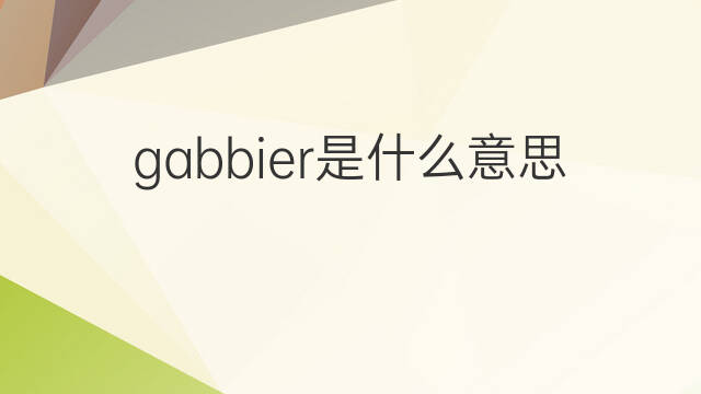 gabbier是什么意思 gabbier的中文翻译、读音、例句
