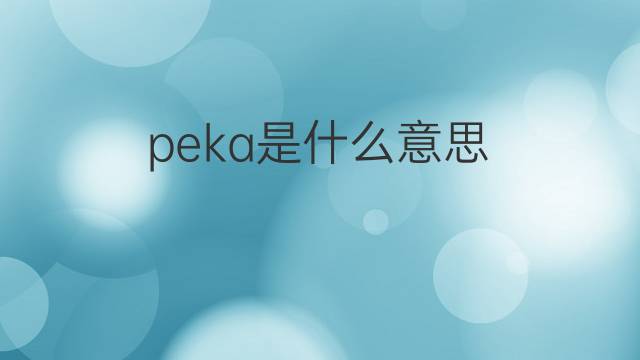 peka是什么意思 peka的中文翻译、读音、例句