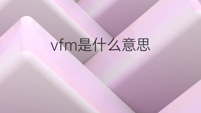 vfm是什么意思 vfm的中文翻译、读音、例句