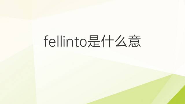 fellinto是什么意思 fellinto的中文翻译、读音、例句