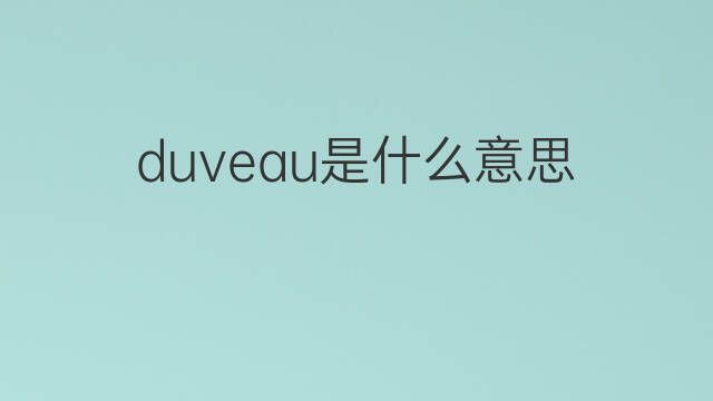 duveau是什么意思 duveau的中文翻译、读音、例句