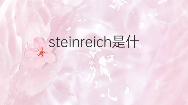 steinreich是什么意思 steinreich的中文翻译、读音、例句
