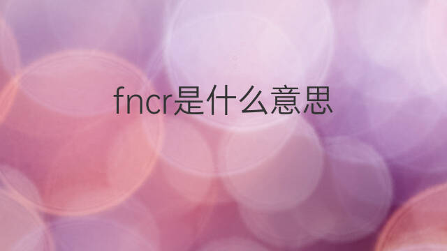 fncr是什么意思 fncr的中文翻译、读音、例句
