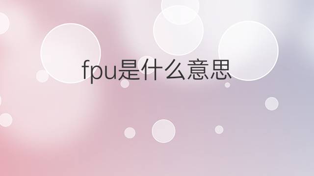 fpu是什么意思 fpu的中文翻译、读音、例句