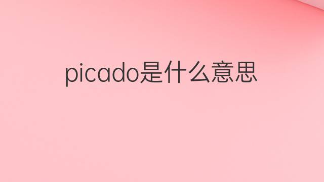 picado是什么意思 picado的中文翻译、读音、例句